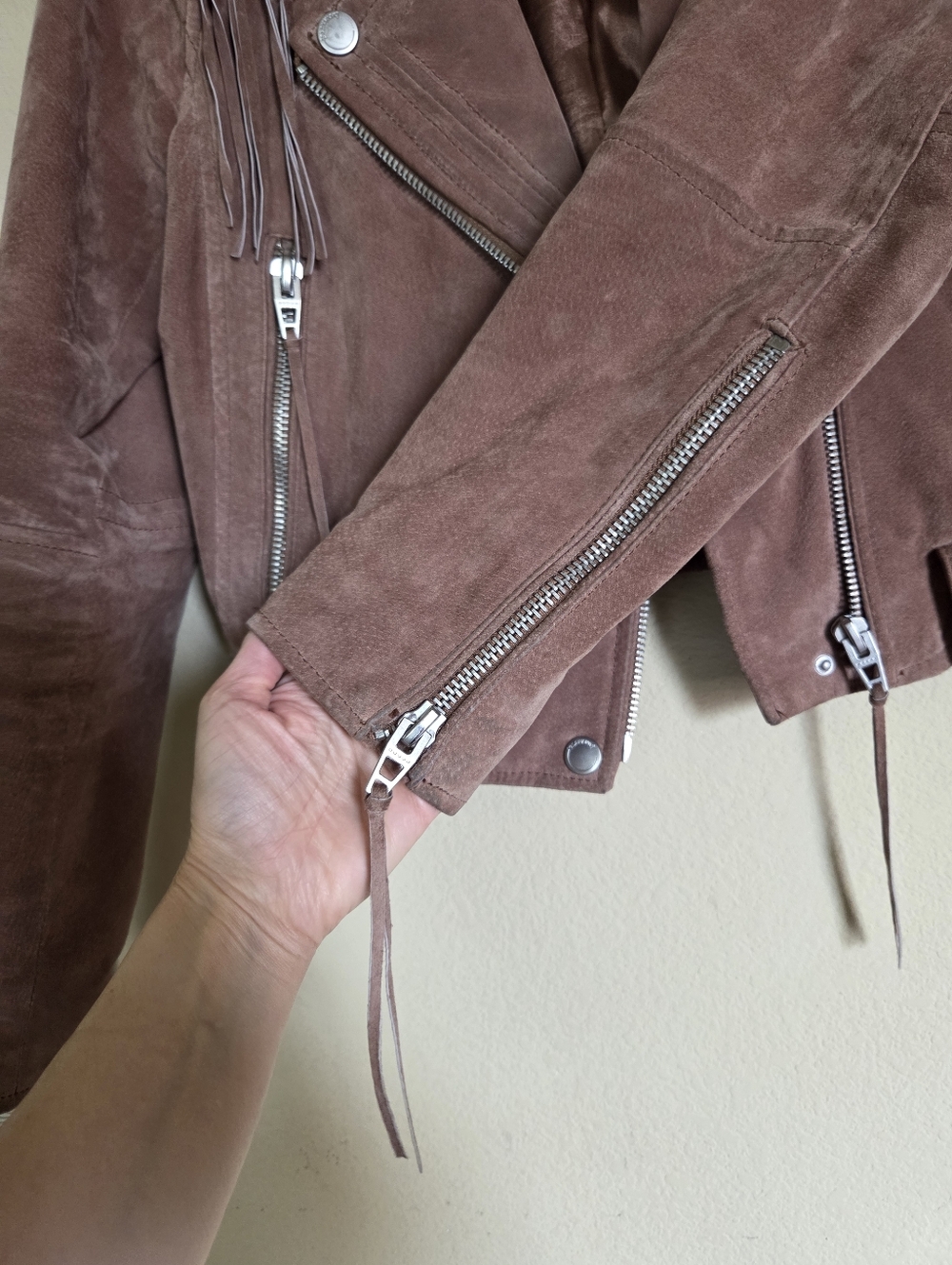 Blank NYC Genuine Leather Suede Fringe Fringed Boho Bohemian Cowgirl Western - Picture 6 of 10